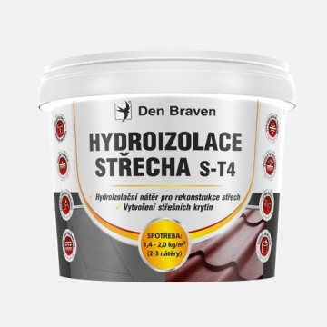 Hydroizolace STŘECHA S-T4, kbelík 12 kg, červený