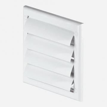 Mřížka větrací s lamelou, průměr 125 mm, 190 mm x 190 mm, bílá